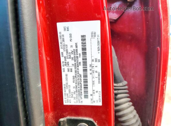 1FTEW1EG8JFC41397 2018 FORD F150 Красный Вид наклейки с VIN-кодом