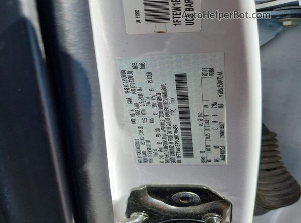 1FTEW1EP0GKD76499 2016 FORD F150 White Widok naklejki z numerem VIN