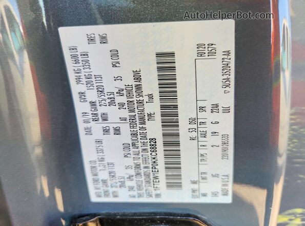 1FTEW1EP0KKC68828 2019 FORD F150 Gray Widok komory silnika