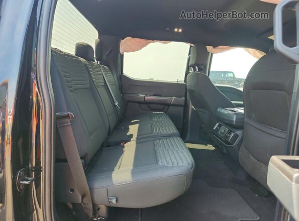 1FTEW1EP0NFC08089 2022 FORD F150 Black უკანა სავარძლების ხედი