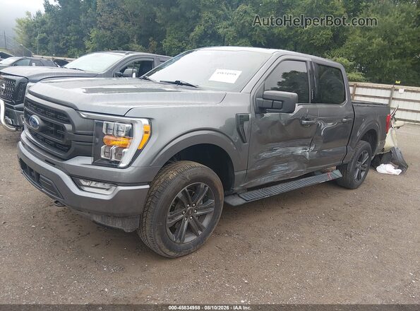 1FTEW1EP0NKE69651 2022 FORD F150 Gray წინა მარცხენა ხედი სამი მეოთხედიდან