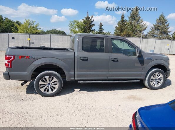 1FTEW1EP1JFE09557 2018 FORD F150 Gray Սալոնի հետևի տեսք