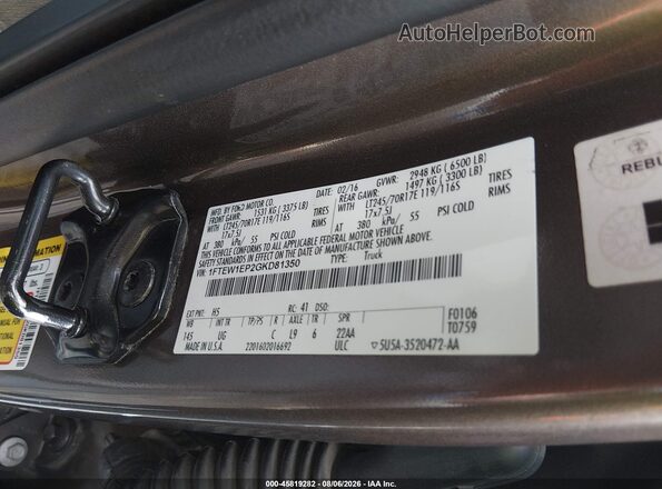 1FTEW1EP2GKD81350 2016 FORD F150 Brown ძრავის განყოფილების ხედი