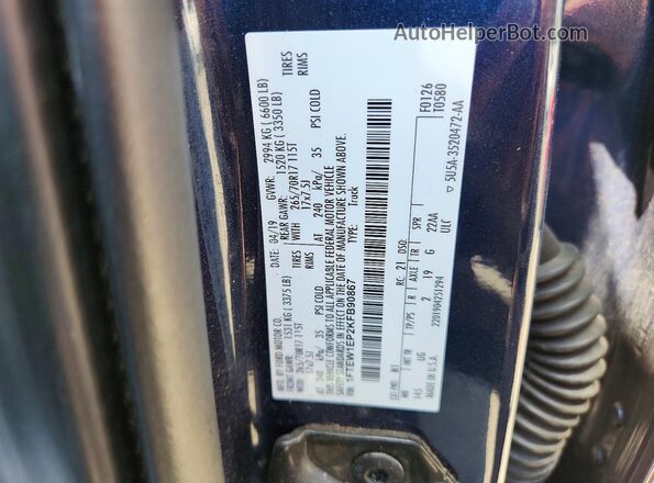 1FTEW1EP2KFB90867 2019 FORD F150 Blue Engine compartment view
