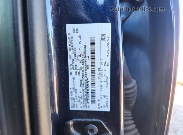 1FTEW1EP2LFC27773 2020 FORD F150 Blue Вид наклейки з VIN-кодом