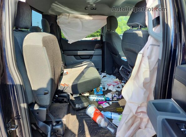 1FTEW1EP2MKD32015 2021 FORD F150 Blue Rear seats view