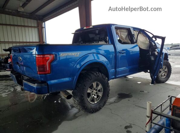 1FTEW1EP5GFB82169 2016 FORD F150 Blue Trasero derecho
