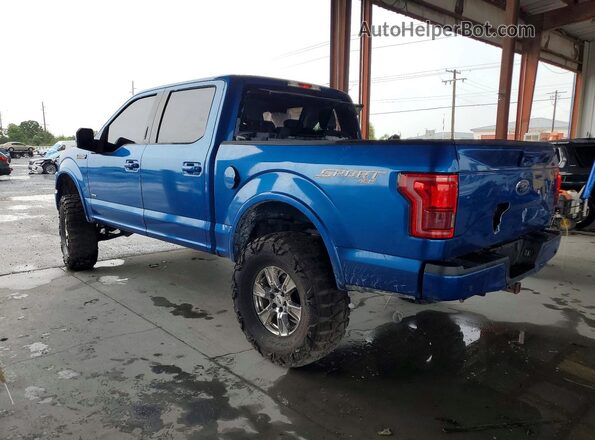 1FTEW1EP5GFB82169 2016 FORD F150 Blue Trasero izquierdo