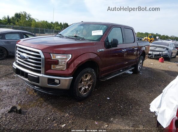 1FTEW1EP5GFB83242 2016 FORD F150 Maroon წინა მარცხენა ხედი სამი მეოთხედიდან