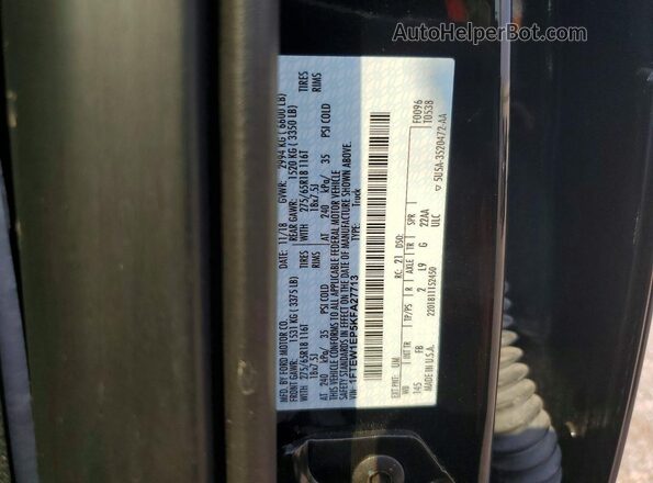 1FTEW1EP5KFA27713 2019 FORD F150 Black Widok komory silnika