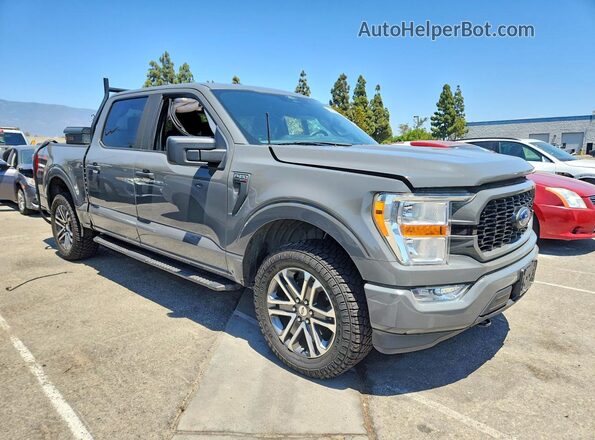 1FTEW1EP5MFA52999 2021 FORD F150 Gray Delantero derecho