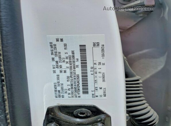 1FTEW1EP6JKC35203 2018 FORD F150 White Շարժիչի բաժամունքի տեսք