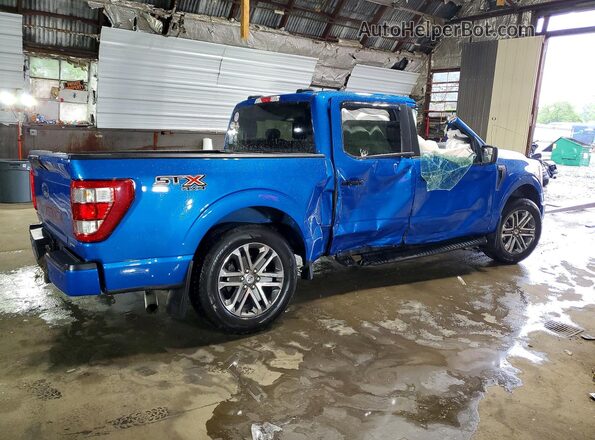 1FTEW1EP6MFA55877 2021 FORD F150 Blue Задня права чверть