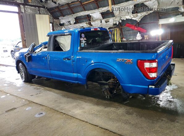 1FTEW1EP6MFA55877 2021 FORD F150 Blue Задня ліва чверть