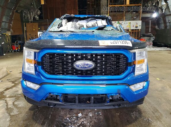 1FTEW1EP6MFA55877 2021 FORD F150 Blue Вид спереду