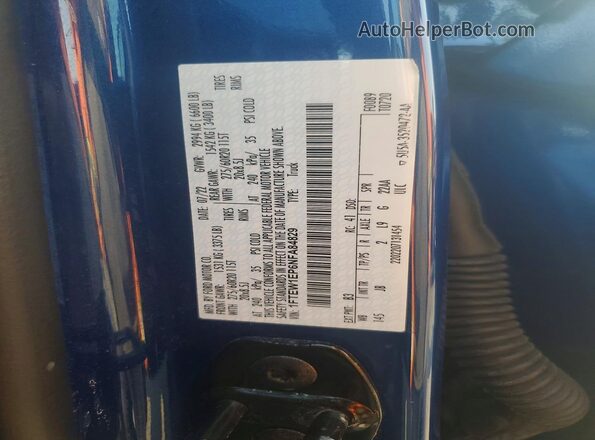 1FTEW1EP6NFA84829 2022 FORD F150 Blue Engine compartment view