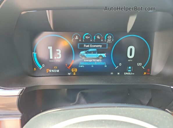 1FTEW1EP6NKD15820 2022 FORD F150 White Вид щитка приладів