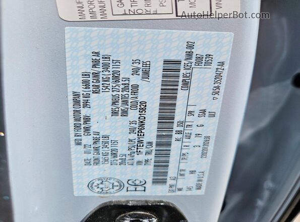 1FTEW1EP6NKD15820 2022 FORD F150 White Вид підкапотного простору