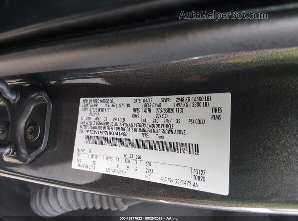 1FTEW1EP7HKD41458 2017 FORD F150 Gray Engine compartment view