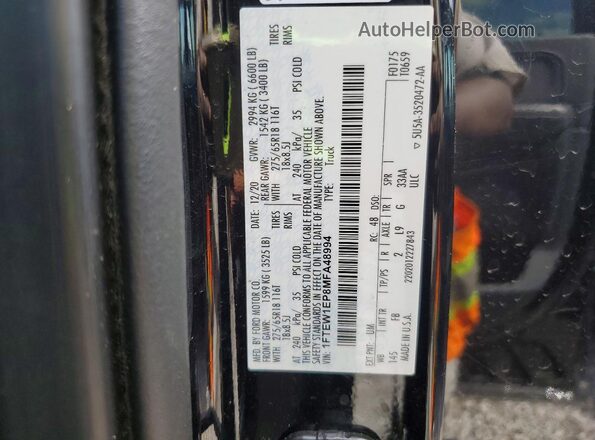 1FTEW1EP8MFA48994 2021 FORD F150 Черный Вид подкапотного пространства