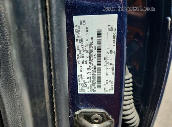1FTEW1EP9GFD30100 2016 FORD F150 Blue Vista del compartimento del motor