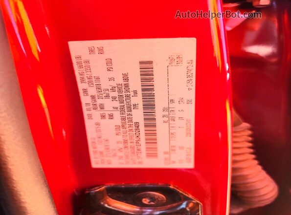 1FTEW1EP9JKD28409 2018 FORD F150 Red Vista de la etiqueta del VIN