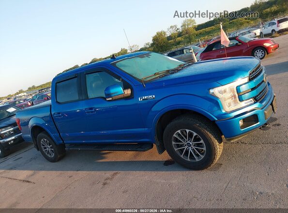 1FTEW1EP9KFB66324 2019 FORD F150 Blue Вид задньої частини салону