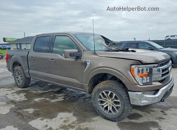 1FTEW1EP9NKD33423 2022 FORD F150 Коричневый Передняя правая четверть
