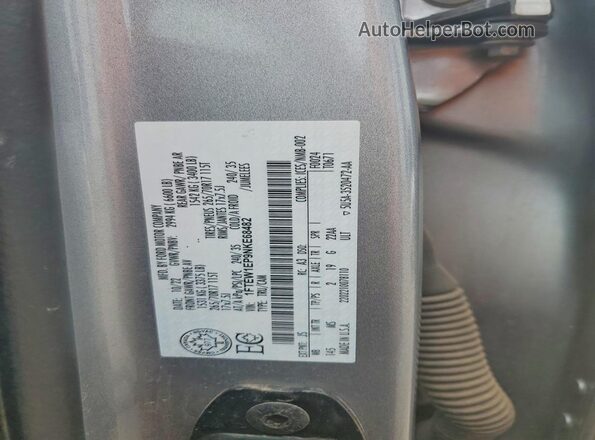 1FTEW1EP9NKE68482 2022 FORD F150 Silver Vista de la etiqueta del VIN