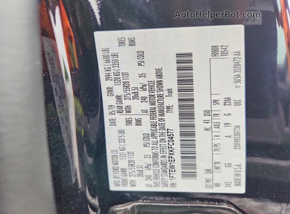 1FTEW1EPXKFC04577 2019 FORD F150 Two Tone Engine compartment view