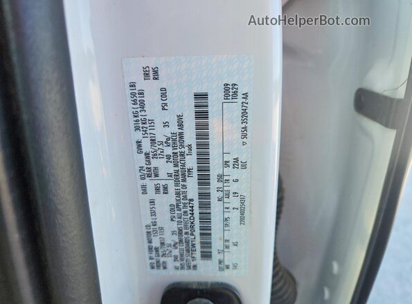 1FTEW1LP0RKD44478 2024 FORD F150 White Vista del compartimento del motor