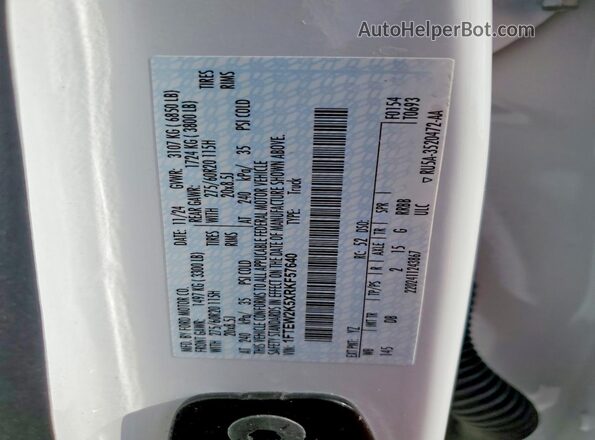 1FTEW2K5XRKF57640 2024 FORD F150 White Widok komory silnika