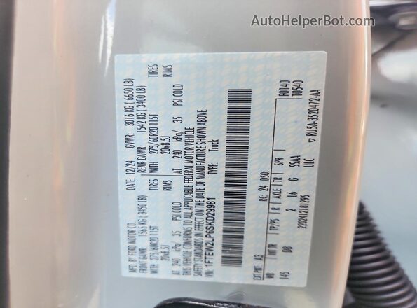 1FTEW2LP6SKD29981 2025 FORD F150 White Շարժիչի բաժամունքի տեսք