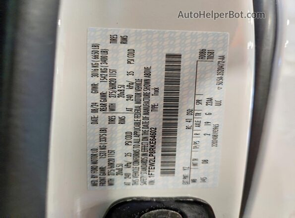 1FTEW2LP8RKE64602 2024 FORD F150 White Engine compartment view