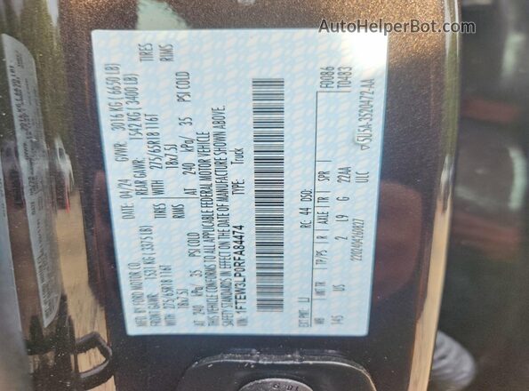 1FTEW3LP0RFA84474 2024 FORD F150 Charcoal Вид підкапотного простору
