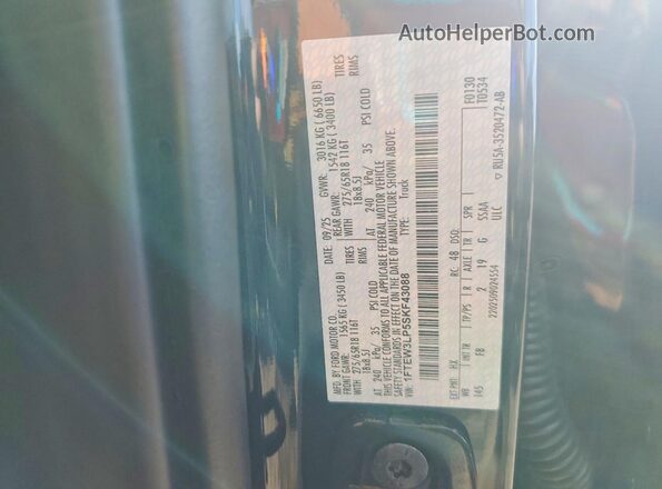 1FTEW3LP5SKF43088 2025 FORD F150 Black Вид підкапотного простору