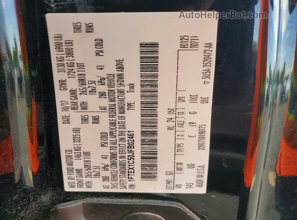1FTEX1C50JFB02461 2018 FORD F150 Black ძრავის განყოფილების ხედი