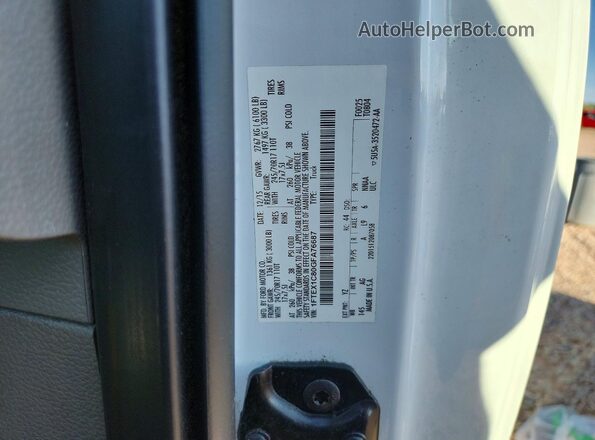 1FTEX1C80GFA76687 2016 FORD F150 White Vista de la etiqueta del VIN