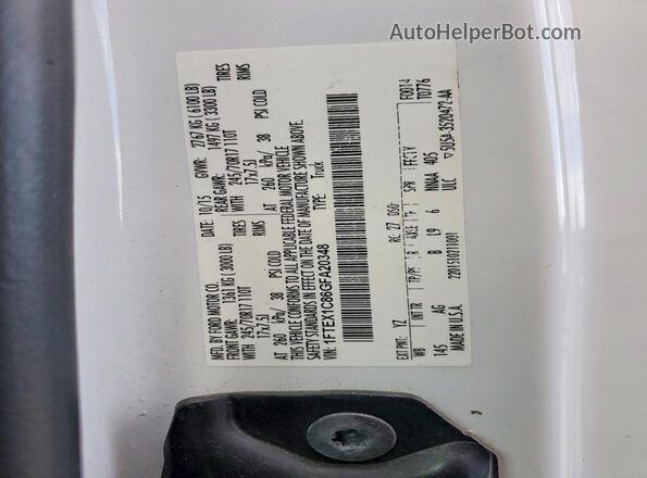 1FTEX1C86GFA20348 2016 FORD F150 White Engine compartment view