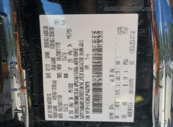 1FTEX1CB0JFA27878 2018 FORD F150 Black Vista del compartimento del motor