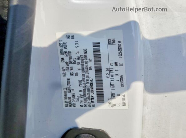 1FTEX1CB0MKD85137 2021 FORD F150 White Շարժիչի բաժամունքի տեսք