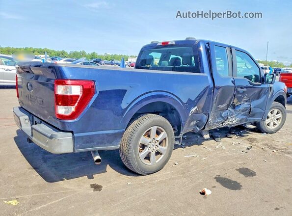 1FTEX1CB1MKE62923 2021 FORD F150 Blue Trasero derecho