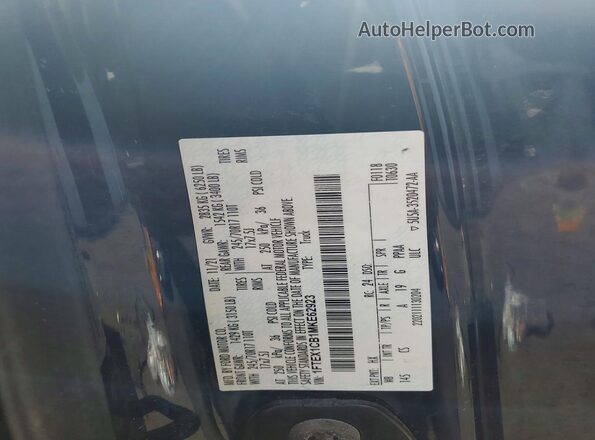 1FTEX1CB1MKE62923 2021 FORD F150 Blue Vista del compartimento del motor