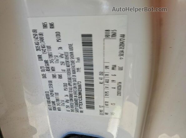 1FTEX1CB2MKE66673 2021 FORD F150 White Շարժիչի բաժամունքի տեսք