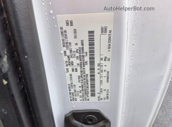 1FTEX1CB3JKE81792 2018 FORD F150 Белый Вид подкапотного пространства