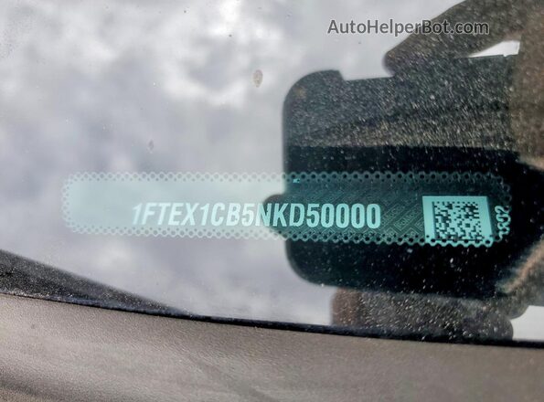 1FTEX1CB5NKD50000 2022 FORD F150 Gray VIN կոդի պիտակի տեսք