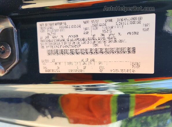 1FTEX1CF1HKE55527 2017 FORD F150 Black ძრავის განყოფილების ხედი