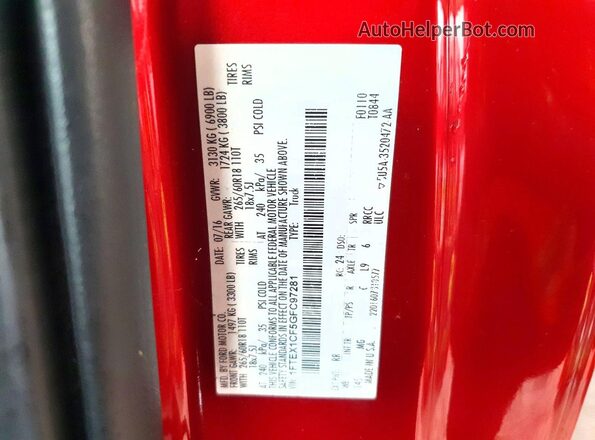 1FTEX1CF5GFC97281 2016 FORD F150 Red Engine compartment view