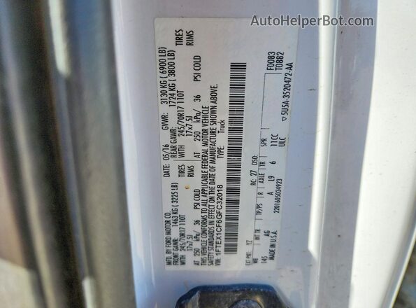 1FTEX1CF6GFC32018 2016 FORD F150 White Вид підкапотного простору