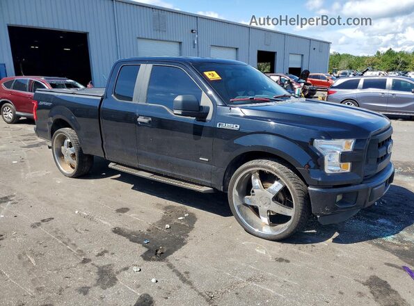 1FTEX1CP0GFB45305 2016 FORD F150 Black Rear seats view